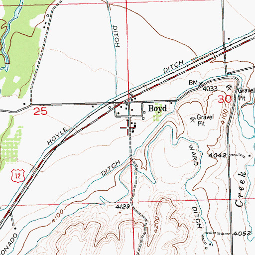 Topographic Map of Boyd Methodist Episcopal Church, MT