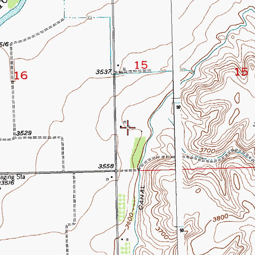Topographic Map of Wrangler Ditch Cemetery, MT