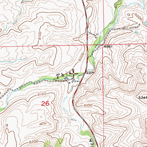 Topographic Map of Thiel Homestead Cemetery, MT