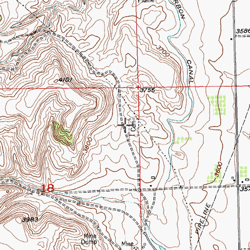 Topographic Map of Gebo Cemetery, MT