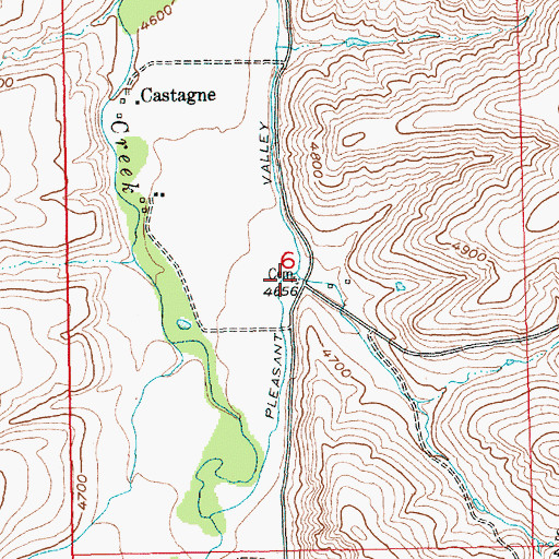 Topographic Map of Castagne Cemetery, MT