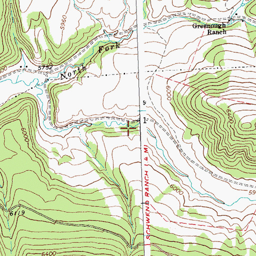 Topographic Map of Cummings Post Office (historical), MT