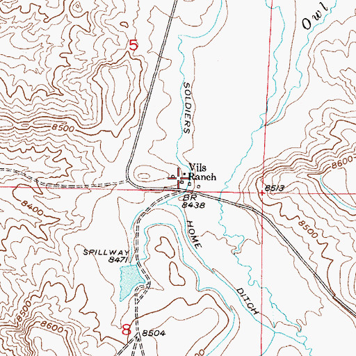 Topographic Map of Vils Ranch, CO