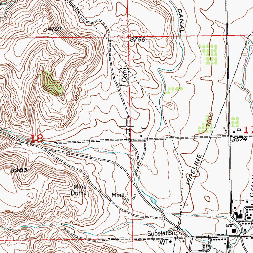 Topographic Map of Coalville Post Office (historical), MT
