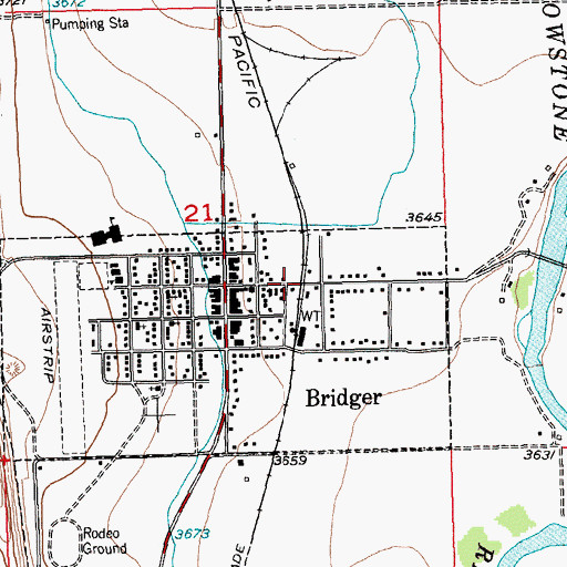 Topographic Map of Bridger (historical), MT