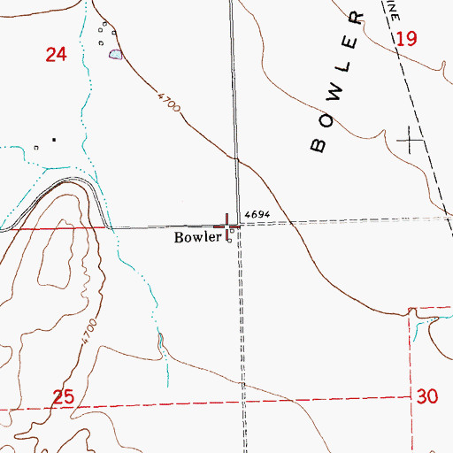 Topographic Map of Bowler (historical), MT