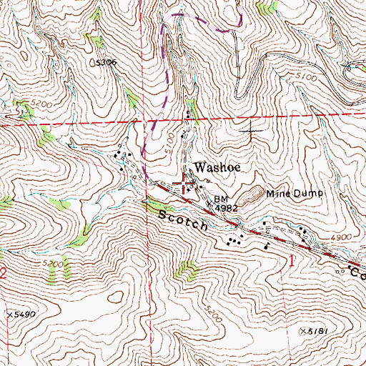 Topographic Map of Amalgamated (historical), MT