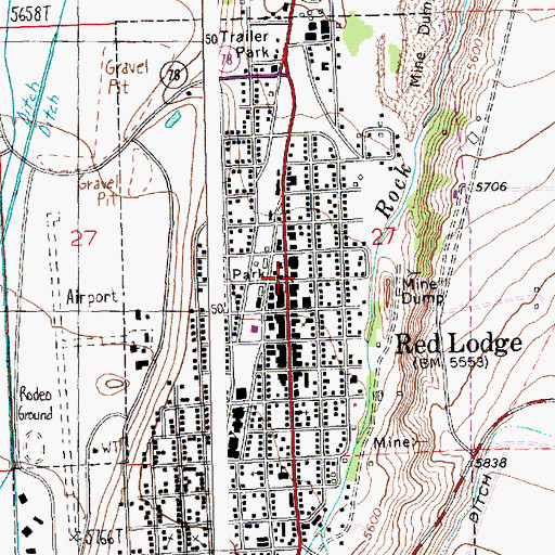 Topographic Map of Carbon County Sheriff's Office, MT
