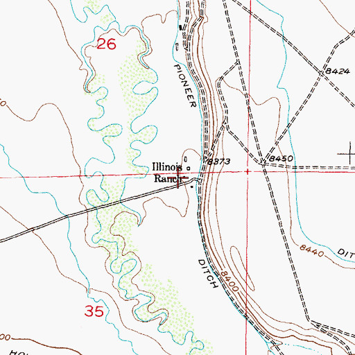 Topographic Map of Illinois Ranch, CO
