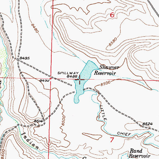 Topographic Map of Shawver Reservoir, CO
