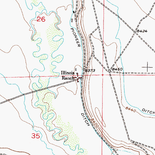 Topographic Map of Pioneer Ditch, CO
