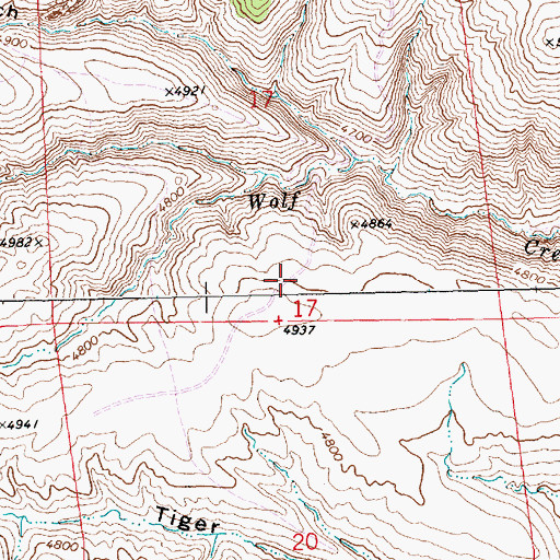Topographic Map of Eagle (historical), MT