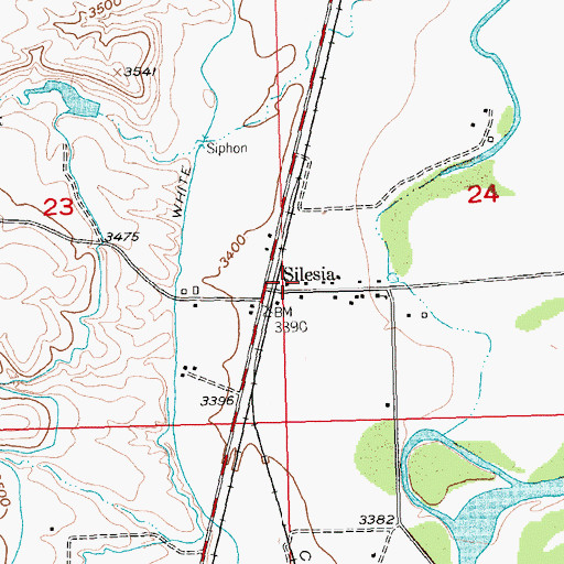 Topographic Map of Silesia Post Office (historical), MT
