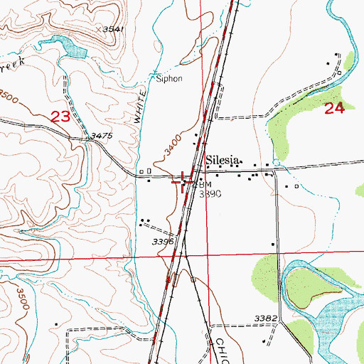 Topographic Map of Silesia, MT