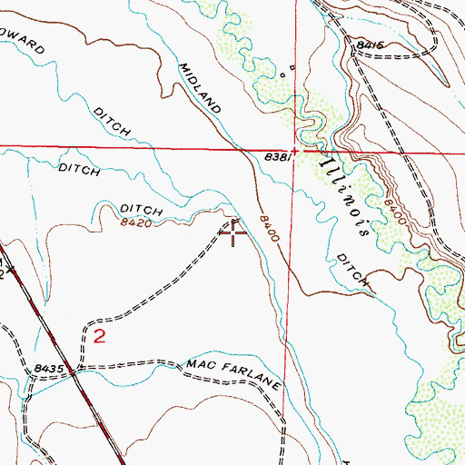Topographic Map of Howard Ditch, CO