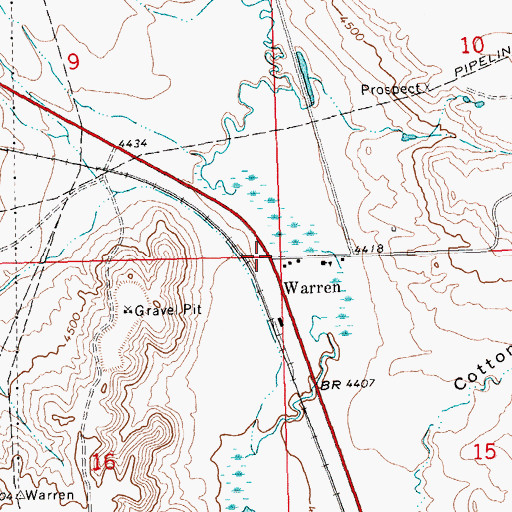 Topographic Map of Warren Post Office (historical), MT