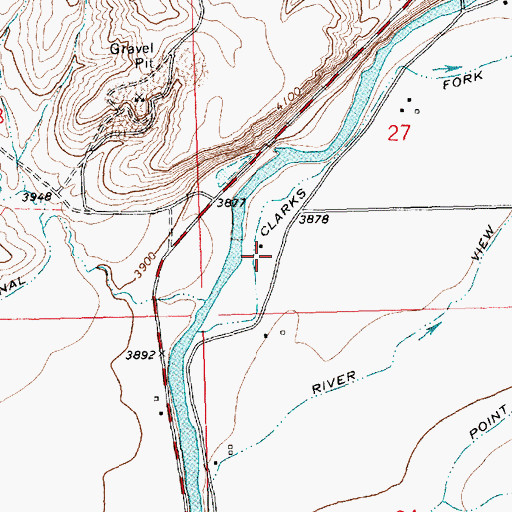 Topographic Map of Riverview Post Office (historical), MT