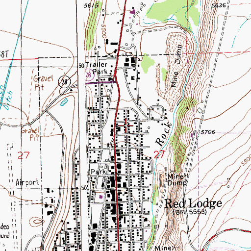 Topographic Map of Red Lodge (historical), MT