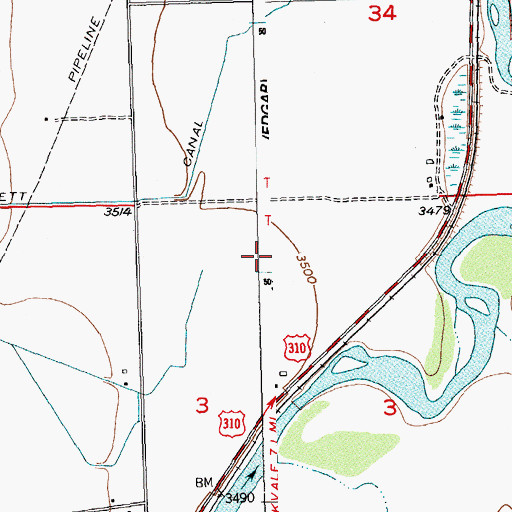 Topographic Map of Overstreet (historical), MT