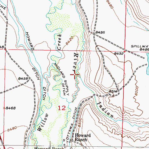 Topographic Map of Indian Creek, CO