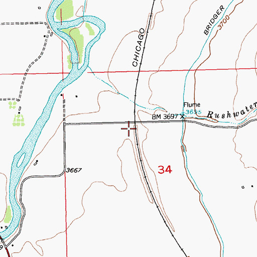 Topographic Map of Gupton (historical), MT