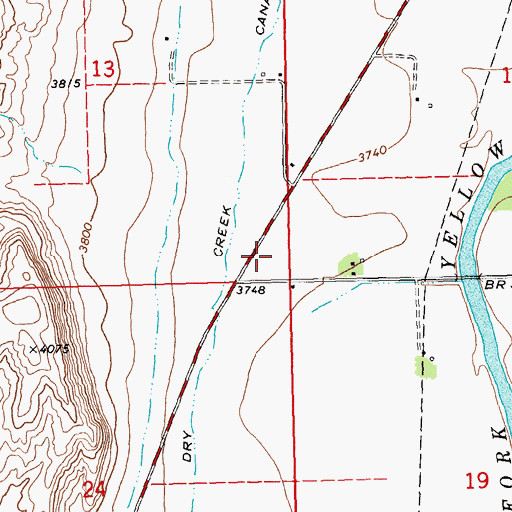 Topographic Map of Golden Post Office (historical), MT