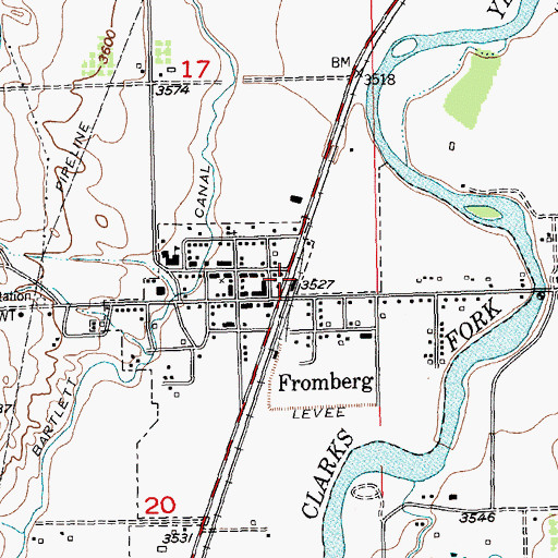 Topographic Map of Fromberg, MT