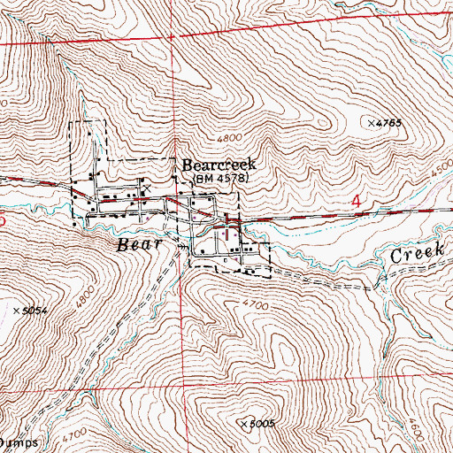 Topographic Map of Foster (historical), MT