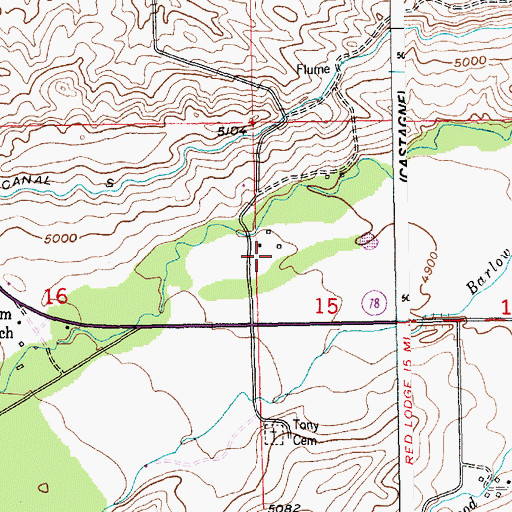Topographic Map of Fairbanks Post Office (historical), MT