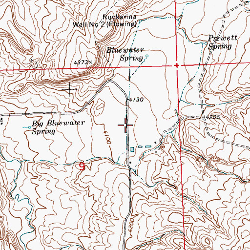 Topographic Map of Bluewater School (historical), MT