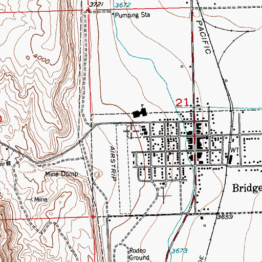 Topographic Map of Bridger Elementary School, MT