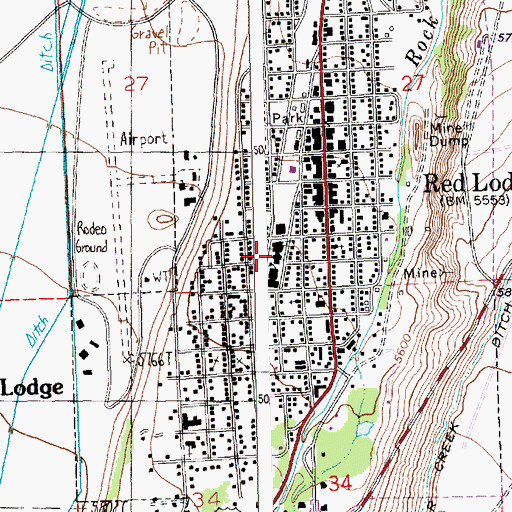 Topographic Map of Central School (historical), MT
