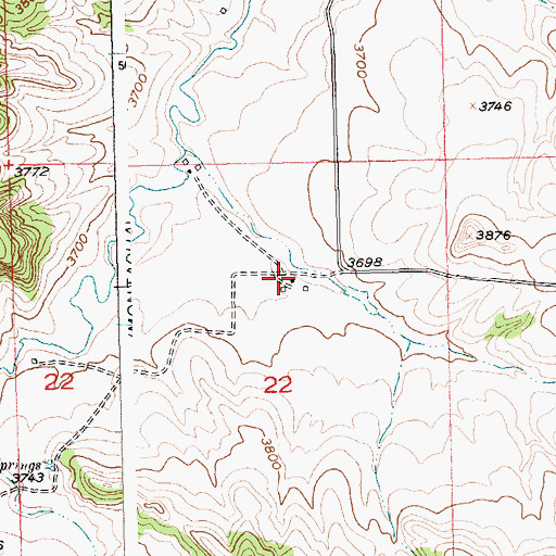 Topographic Map of Cole Creek School (historical), MT