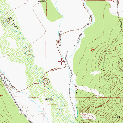 Topographic Map of Squibob Ditch, CO