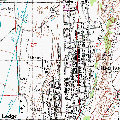 Topographic Map of Saint Agnes School (historical), MT