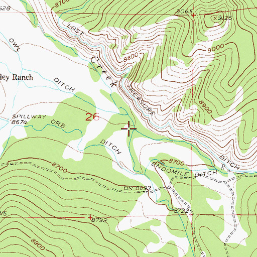 Topographic Map of Dry Fork Owl Creek, CO