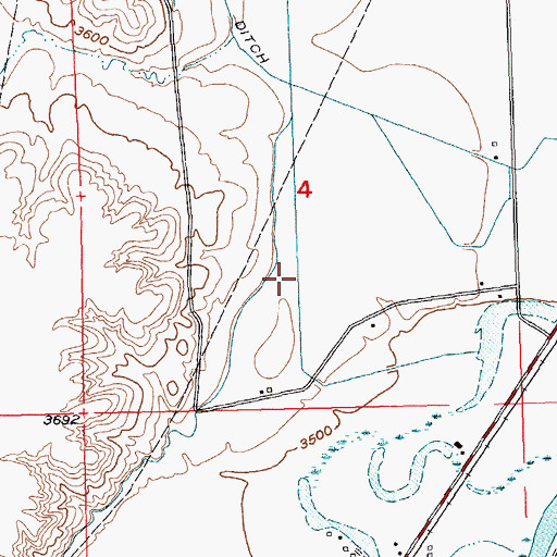 Topographic Map of Towne School (historical), MT