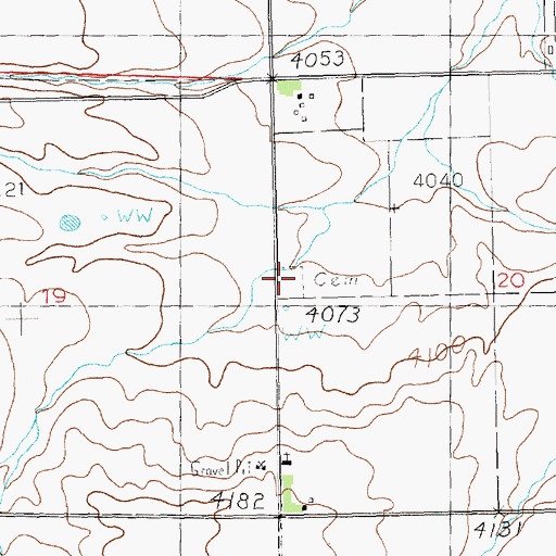 Topographic Map of Assumption Catholic Church Cemetery, MT