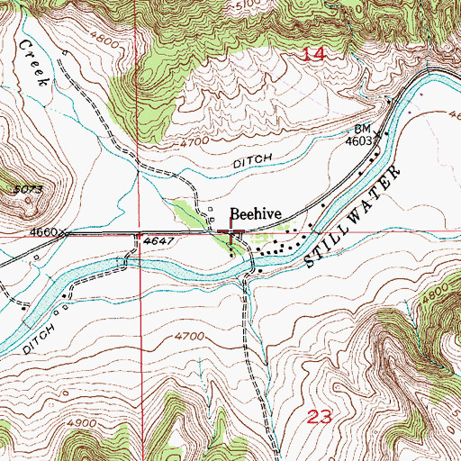 Topographic Map of Beehive Post Office (historical), MT