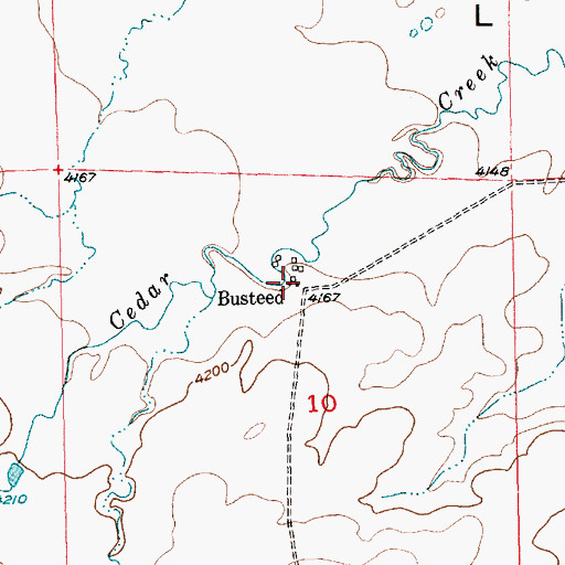 Topographic Map of Busteed Post Office (historical), MT