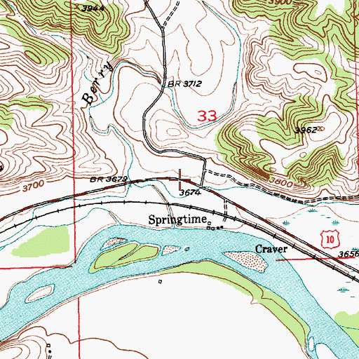 Topographic Map of Merrill Post Office (historical), MT