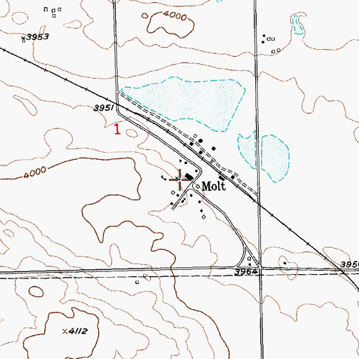 Topographic Map of Molt Post Office, MT