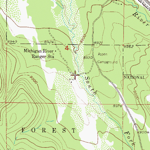 Topographic Map of Mill Creek, CO