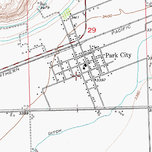 Topographic Map of Saint Paul Lutheran Church, MT