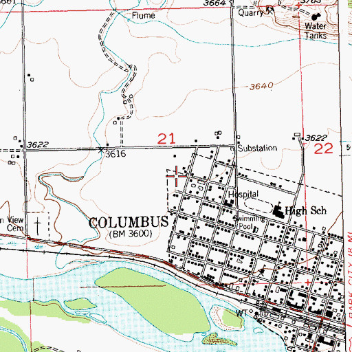 Topographic Map of Valley Vista Trailer Park, MT