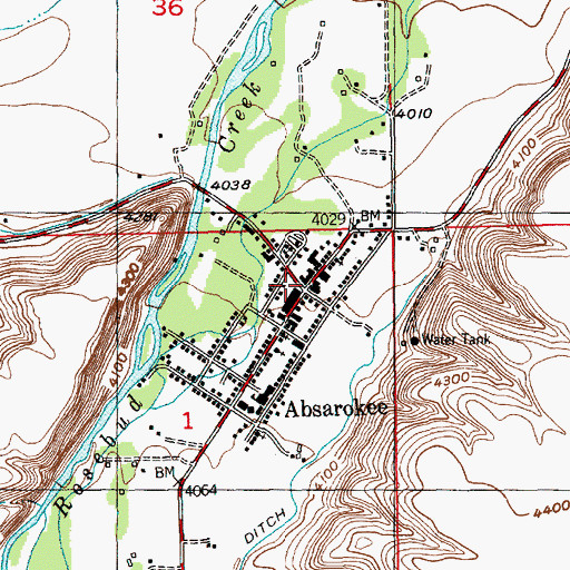 Topographic Map of Community Congregational Church, MT