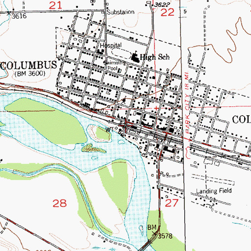 Topographic Map of Stillwater Convalescent Center, MT