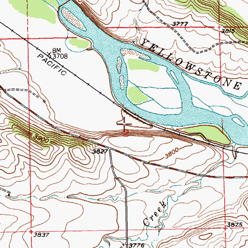 Topographic Map of Oneida (historical), MT