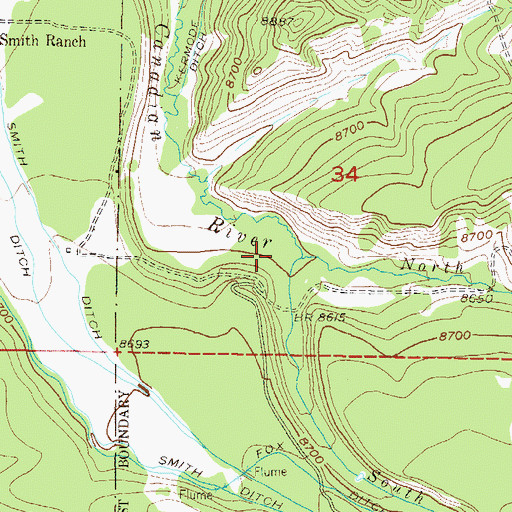 Topographic Map of North Fork Canadian River, CO