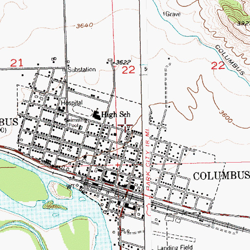 Topographic Map of Stillwater County Fairgrounds, MT
